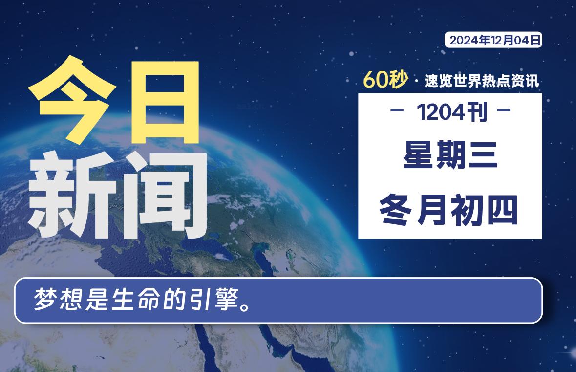 12月04日，星期三, 每天59秒快速了解每天的热搜事件。-滴之家指南论坛